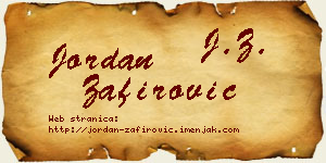 Jordan Zafirović vizit kartica